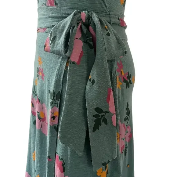 Toad and Co Floral Green Faux Wrap with Tie Waist Dress Size XS - Picture 10 of 15